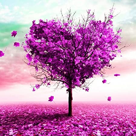 tree shaped like heart with pink leaves
