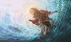 Peter falls into the sea